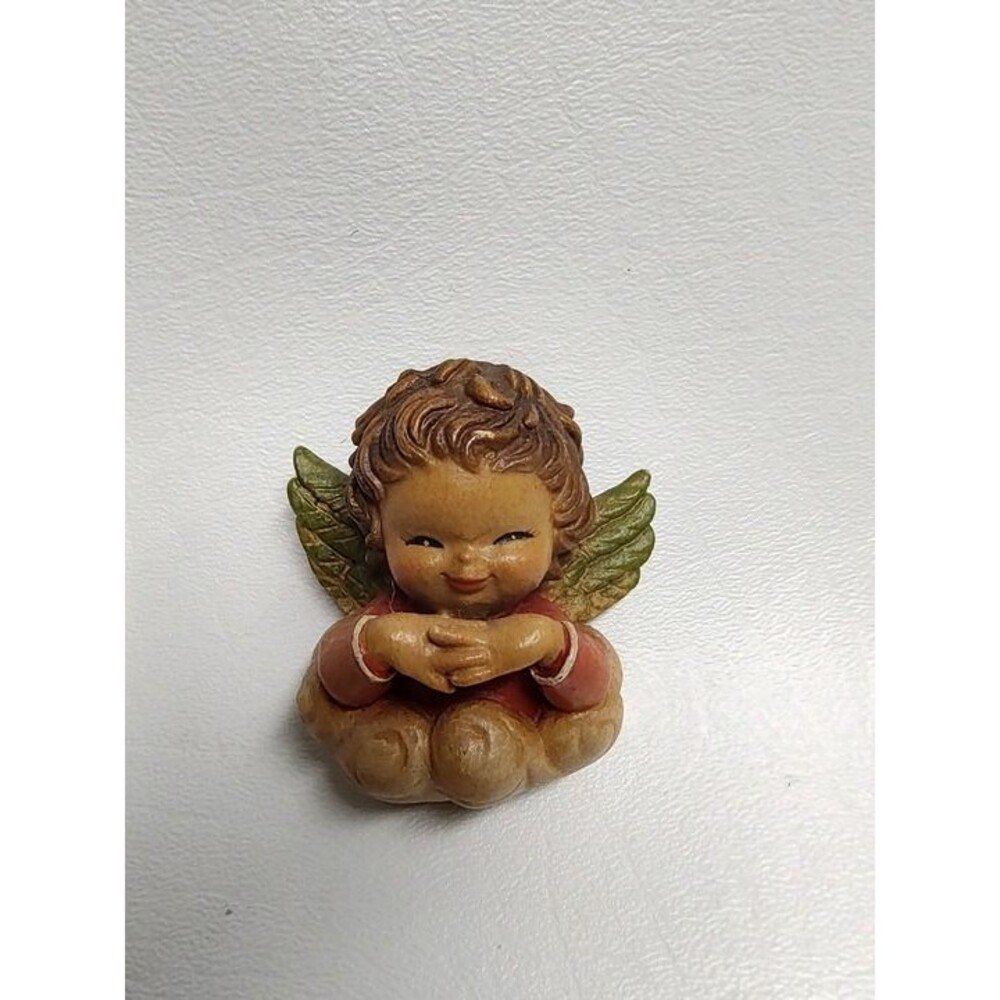 Vintage Anri Italy Angel Wall Hanging Plaque Miniature 2" tall